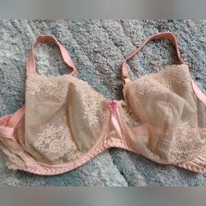 Mimi Holliday Lace Underwire Bra in Pink and Tan